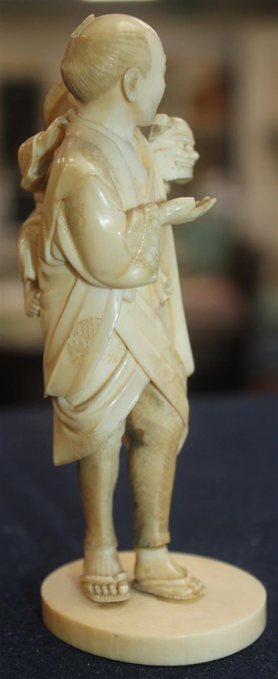 A Japanese ivory okimono, Meiji period, 12.5cm